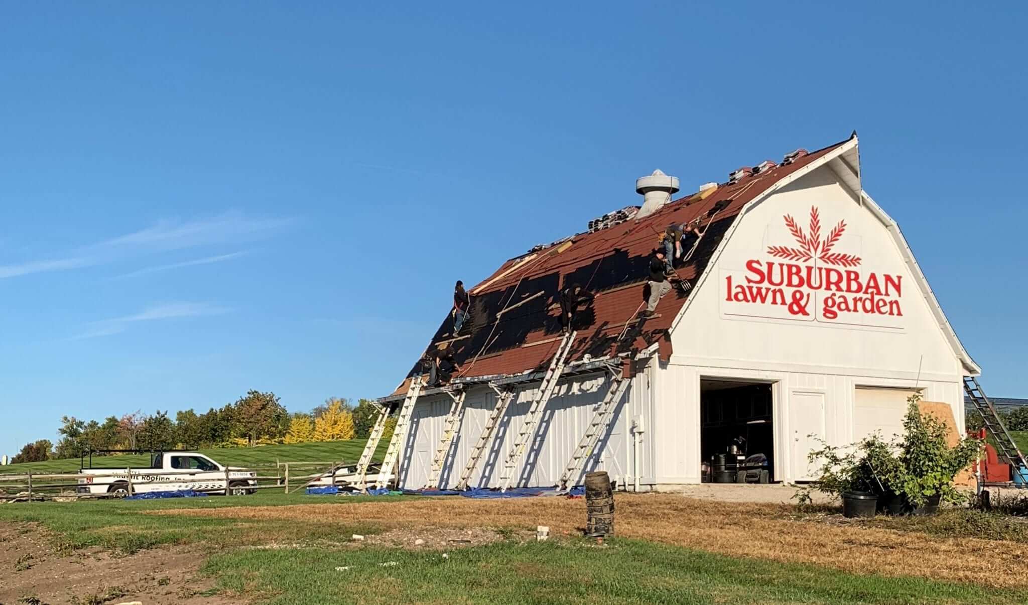 New Roof Installed on Local Landmark Suburban Lawn and Garden