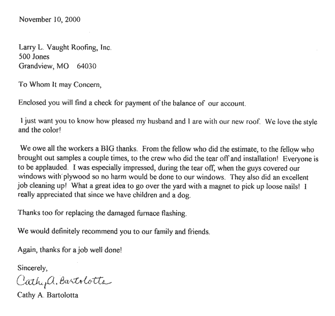 Customer Feedback 11-10-2000