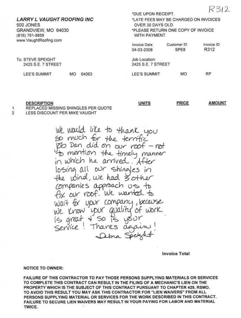 Customer Feedback 4-03-2008