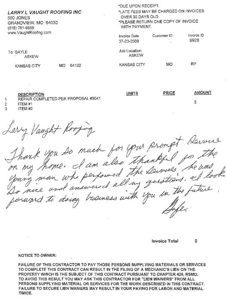 Customer Feedback 7-23-2009