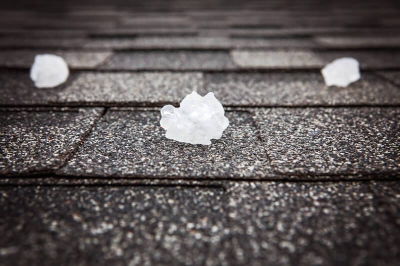 Hail on Shingles after hailstorm